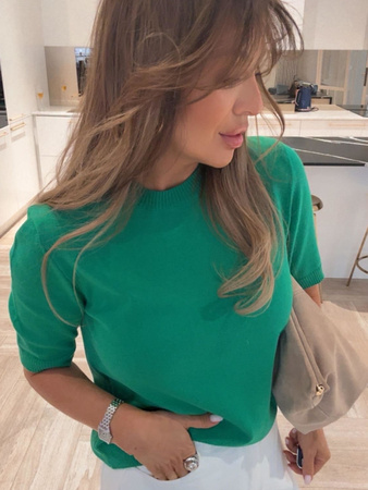 Miękki T-shirt z Dzianiny - Zielony