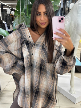 Koszula w kratę - Biało-niebieska