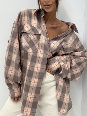 Koszula w kratę - Łosoś