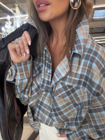 Koszula w kratę - Niebiesko-Złoty