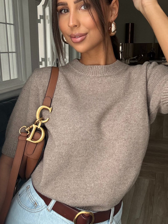 Sweter z grubszej dzianiny - Cappucino