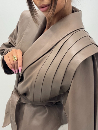 Kurtka skórzana - Taupe