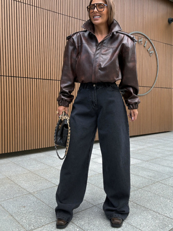 Jeansy oversize Banany - Grafit