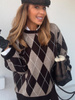 Sweter w romby - Czekolada
