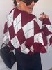 Sweter w romby - Bordo