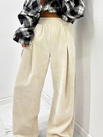 Spodnie sztruksowe - Śmietana