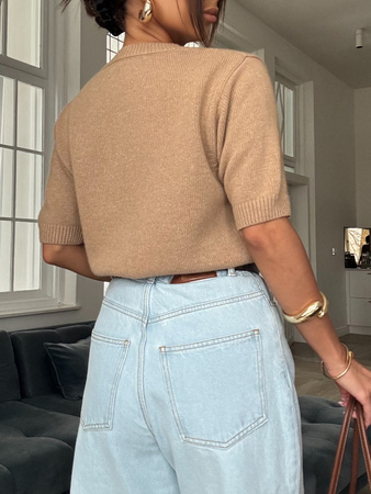 Sweter z grubszej dzianiny - Camel