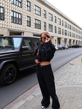 Jeansy oversize Banany - Czarny