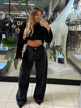 Jeansy oversize Banany - Czarny