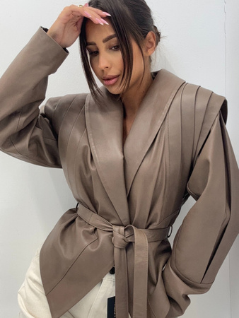 Kurtka skórzana - Taupe