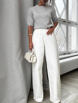 Jeansy oversize Banany - Off White