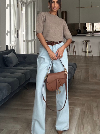 Sweter z grubszej dzianiny - Cappucino