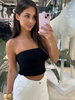 Top bez ramiączek bandeau - Czarny