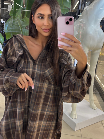 Koszula w kratę - Brąz