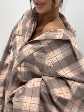 Koszula w kratę - Łosoś