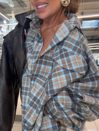 Koszula w kratę - Niebiesko-Złoty