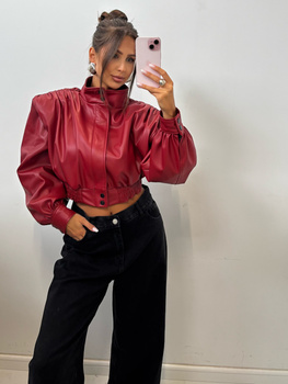 Kurtka z ekoskóry - Czerwony