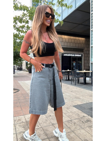 Denimowe bermudy - Szare