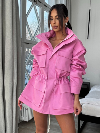 Kurtka-Kamizelka jeansowa 2w1 - Róż