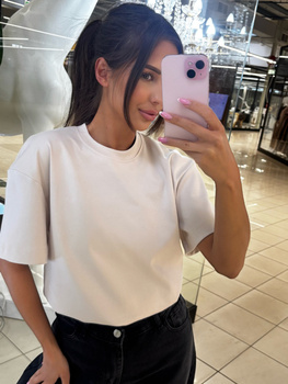 T-shirt damski basic - Beż