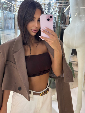 Top bez ramiączek bandeau - Czekolada